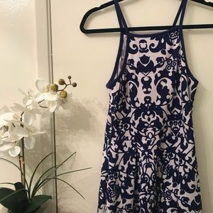 Blue and White Cocktail Dress